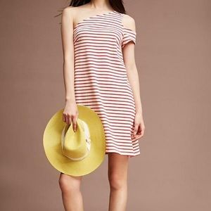 Anthropologie Maeve striped one shoulder dress S